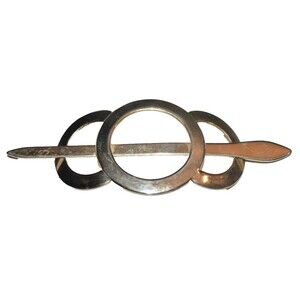 Vtg Gold tone metal Hair Clip  Stick Bun Ponytail Holder Barrette 1970's retro